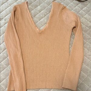 Love Tree Tan Long Sleeve Ribbed Tee